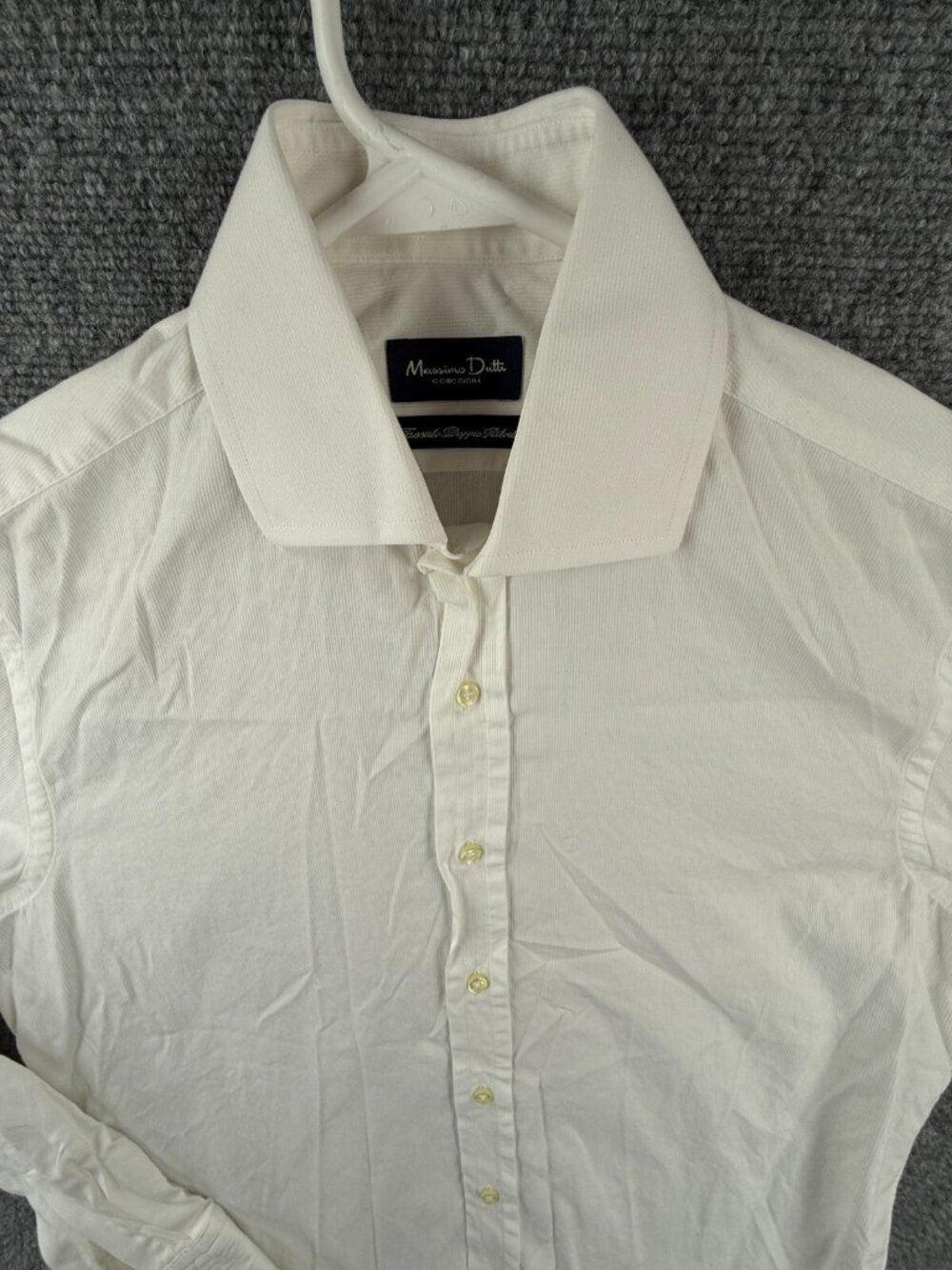 Massimo Dutti Long Sleeve White Button Up Shirt Cotton French Cuff 15.75 (40)